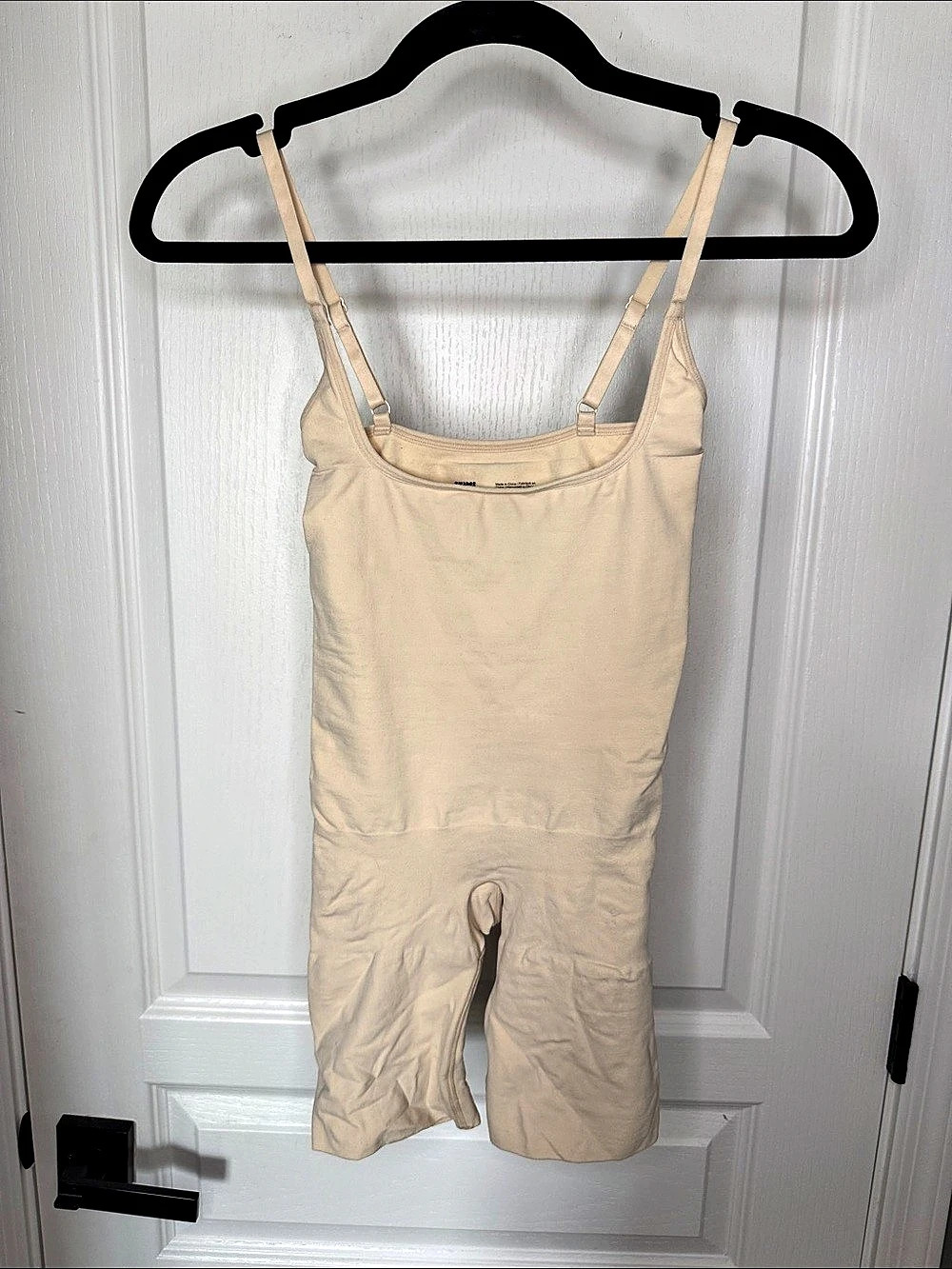 SKIMS Seamless Sculpt Mid Thigh Bodysuit Cotton Beige